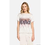 Blusenshirt mit Aufdruck Patch Cream/Brown 38