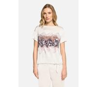 Kurzarmshirt BETTY BARCLAY "Damen mit Aufdruck", Damen, Gr. 44, patch cream, braun, Jersey, Obermaterial: 95% Viskose, 5% Elasthan, figurumspielend normal, U-Boot-Ausschnitt, Shirts (93257547-44) patc