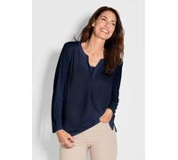 Blusenshirt mit Chiffon-Einsatz blau 21