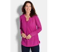 Blusenshirt mit Chiffon-Einsatz lila 42