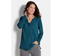 Blusenshirt mit Chiffon-Einsatz türkis 42