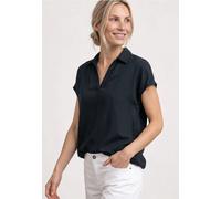 Blusenshirt mit Hemdkragen und Elastiksaum