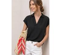 Blusenshirt mit Hemdkragen und Elastiksaum