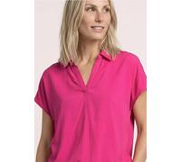 Hemdbluse STREET ONE, Damen, Gr. 44, magenta dream, Stoff, 100% Viskose, unifarben, normal normal, V-Ausschnitt, abgesteppt, Blusen Hemdbluse, aus softer Viskose (32782539-44) magenta dream