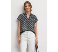 Blusenshirt mit Hemdkragen und Elastiksaum