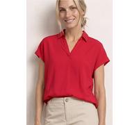 Blusenshirt mit Hemdkragen und Elastiksaum