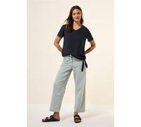 Kurzarmbluse CECIL, Damen, Gr. XS (36), blau (universal blau), Stoff, 100% Viskose, unifarben, normal normal, V-Ausschnitt, abgesteppt, Blusen, in Unifarbe (78882619-XS) universal blau