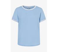 MORE & MORE - Blusenshirt mit Kontrastabschlüssen blau - Gr. - 34