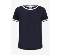 Blusenshirt mit Kontrastabschlüssen Blau 42