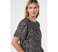 Blusenshirt mit Pailletten grau 32