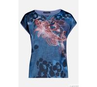 Blusenshirt mit Print Blau/Rot 48