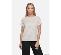 Blusenshirt mit Print und Glitzer beige 48