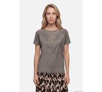 Blusenshirt mit Print und Glitzer beige 48