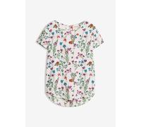 Shirtbluse BONPRIX, Damen, Gr. 42, wollweiß geblümt, Web, Obermaterial: 100% Polyester, regular fit, Blusen Shirtbluse, figurumspielende Passform, für Frühjahr und Sommer, aus Polyester (84375945-42)