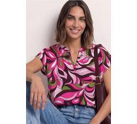 Blusenshirt mit Split Neck und Print