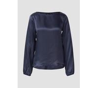 Blusenshirt mit U-Boot-Ausschnitt aus reiner Viskose 48 blau 2172922.5924.48