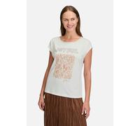 Kurzarmshirt BETTY BARCLAY "Damen mit U-Boot-Ausschnitt", Damen, Gr. 36, weiß (patch weiß, rosé), Jersey, Obermaterial: 50% Baumwolle, 50% Modal, loose fit normal, U-Boot-Ausschnitt, Shirts (48364923-