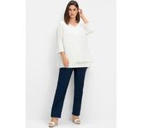 Sheego Blusenshirt mit Zipfelsaum 48/50 offwhite