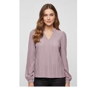 Blusenshirt ONLY "ONLMELANIE L/S SPLIT TOP JRS", Damen, Gr. M, lila (keepsake lila), Jersey, Obermaterial: 98% Polyester, 2% Elasthan, unifarben, regular fit, Rundhals, Shirts Blusenshirt (17854847-M)