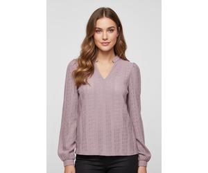Blusenshirt ONLY "ONLMELANIE L/S SPLIT TOP JRS", Damen, Gr. S, keepsake lila, Jersey, Obermaterial: 98% Polyester, 2% Elasthan, unifarben, regular fit, Rundhals, Shirts Blusenshirt (17854847-S) keepsa