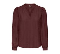 Blusenshirt ONLY "ONLMINNA L/S TOP JRS", Damen, Gr. XL, braun (decadent chocolate), Jersey, Obermaterial: 97% Polyester, 3% Elasthan, unifarben, regular fit normal, V-Ausschnitt, Shirts Blusenshirt, K