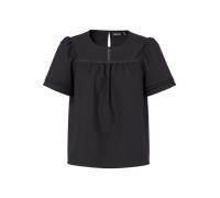 Blusenshirt PIECES "PCSIKKA SS TOP WVN NOOS BC", Damen, Gr. M, schwarz, Jersey, Obermaterial: 100% Baumwolle, unifarben, regular fit normal, Rundhals, Shirts Blusenshirt, mit Puffärmeln (87401420-M) s
