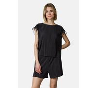 Blusenshirt RAGWEAR "Veriel Set YOUMODO", Damen, Gr. XL (42), schwarz, Material: 65% Polyester, 35% Viskose, weit hüftlang, Rundhals, weit, Shirts Blusenshirt, Set bestehend aus kurzer Hose und T-Shir