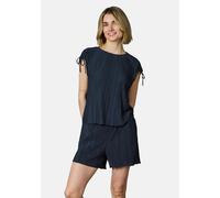 Blusenshirt RAGWEAR "Veriel Set YOUMODO", Damen, Gr. XXL (44), dunkelblau, Material: 65% Polyester, 35% Viskose, weit hüftlang, Rundhals, weit, Shirts Blusenshirt, Set bestehend aus kurzer Hose und T-
