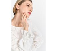 Blusenshirt RICHROYAL, Damen, Gr. S, weiß (sanftes weiß), Web, Obermaterial: 68% Baumwolle, 29% Polyester, 3% Elasthan, klassisch normal, Rundhals, gesmokt mit Gummizug, Shirts Blusenshirt, Mit Versch