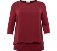 Blusenshirt in leichter A-Linie mit Zipfelsaum, rubinrot, Gr.44/46