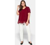 sheego Blusenshirt im Lagenlook, rot, 48 rubinrot