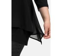 Blusenshirt mit Chiffon, doppellagig, schwarz, Gr.44/46
