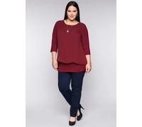 Sheego Blusenshirt mit Zipfelsaum 48/50 rubinrot
