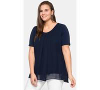 sheego Blusenshirt im Lagenlook, blau, 56 marine