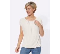 Blusenshirt "Shirt", Damen, Gr. 38, beige (ecru), 95% Viskose, 5% Elasthan, unifarben, Rundhals, Shirts Blusenshirt (47678953-38) ecru