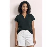 Blusenshirt STREET ONE, Damen, Gr. 34, pine grove grün, Web, 100% Baumwolle, unifarben, normal normal, Rundhals, abgesteppt, Shirts Blusenshirt, aus reiner Baumwolle (61398712-34) pine grove grün