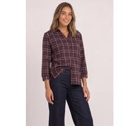 Blusenshirt STREET ONE, Damen, Gr. 42, rustic rouge, Web, 50% Baumwolle, 50% Modal, kariert, normal normal, V-Ausschnitt, abgesteppt, Shirts Blusenshirt, Jersey (19624269-42) rustic rouge