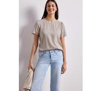 Blusenshirt STREET ONE, Damen, Gr. 46, clay sand, Stoff, 100% Viskose, gepflegt, normal normal, Rundhals, abgesteppt, Shirts Blusenshirt, aus softer Viskose (85511607-46) clay sand
