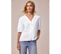 Blusenshirt STREET ONE STUDIO, Damen, Gr. 38, weiß, Web, Vorderseite: 93% Baumwolle, 7% Polyester. Ärmel: 93% Baumwolle, 7% Polyester. Rückseite: 48% Baumwolle, 48% Modal, 4% Elasthan, gemustert, comf