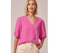 Blusenshirt STREET ONE STUDIO, Damen, Gr. 44, simply pink, Web, Vorderseite: 93% Baumwolle, 7% Polyester. Ärmel: 93% Baumwolle, 7% Polyester. Rückseite: 48% Baumwolle, 48% Modal, 4% Elasthan, gemuster
