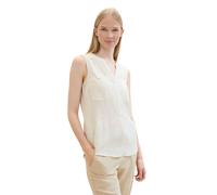 TOM TAILOR - Gestreifte Ärmellose Bluse beige white stripe 46