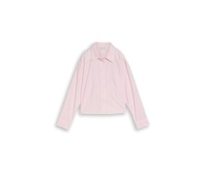 Blusenshirt TOM TAILOR, Mädchen, Gr. 170, soft mauve weiß stripe, Web, Obermaterial: 100% Baumwolle, gestreift, oversize normal, ohne Ausschnitt, Manschette, Shirts Blusenshirt, mit Streifen Muster (6