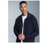 Blusenshirt TRIGEMA "TRIGEMA Hemdjacke/Overshirt", Herren, Gr. 3XL, blau (navy), 55% Polyester, 45% Baumwolle, Basic, Shirts Blusenshirt (43098818-XXXL) navy