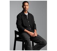 Blusenshirt TRIGEMA "TRIGEMA Hemdjacke/Overshirt", Herren, Gr. 3XL, schwarz, Sweatware, 55% Polyester, 45% Baumwolle, Basic, ohne Ausschnitt, Shirts Blusenshirt (22298850-XXXL) schwarz