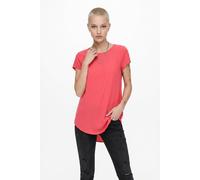 Blusenshirt VERO MODA "VMBELLA SS TOP WVN GA NOOS", Damen, Gr. S, coral paradise, Web, Obermaterial: 97% Viskose, 3% Elasthan, unifarben, regular fit hüftbedeckend, Rundhals, Shirts Blusenshirt, Visko