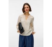 Vero Moda - VMMILLIE LS TOP WVN GA Birch - Gr. - L