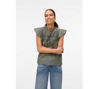 VERO MODA Damen Vmtrine Sl Lace WVN Ga Noos Top, Laurel Wreath, M