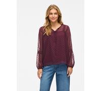 Blusenshirt VILA "VIEDEE L/S TOP - NOOS", Damen, Gr. 36, fig, Chiffon, Obermaterial: 100% Polyester, unifarben, regular fit normal, Rundhals, Shirts Blusenshirt (20397338-36) fig