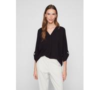 Blusenshirt VILA "VIJOSA 3/4 V-NECK TOP - NOOS", Damen, Gr. 34, schwarz (schwarz beauty), Jersey, Obermaterial: 100% Polyester, unifarben, regular fit normal, V-Ausschnitt, Shirts Blusenshirt (1429040
