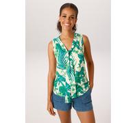 Blusentop ANISTON CASUAL, Damen, Gr. 42, grün (hellgrün, petrolgrün, dunkelgrün, grün), Crêpe, Obermaterial Vorderteil: 100% Polyester. Rückenteil: 95% Viskose, 5% Elasthan, bedruckt, geblümt, unifarb